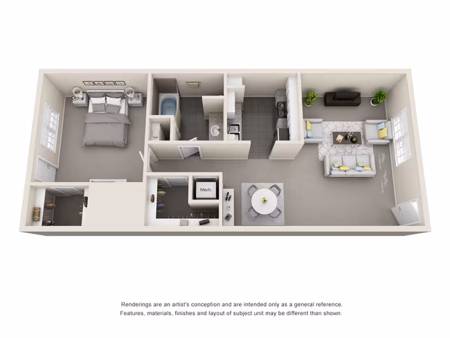 1 Bedroom 1 Bathroom 121 floor plan